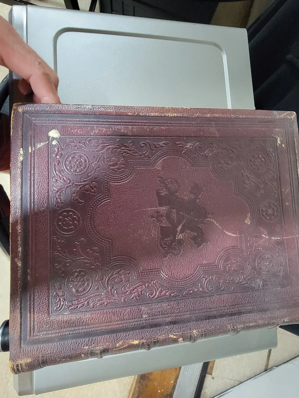Embossed Leather Prayer Book with Gold Cross